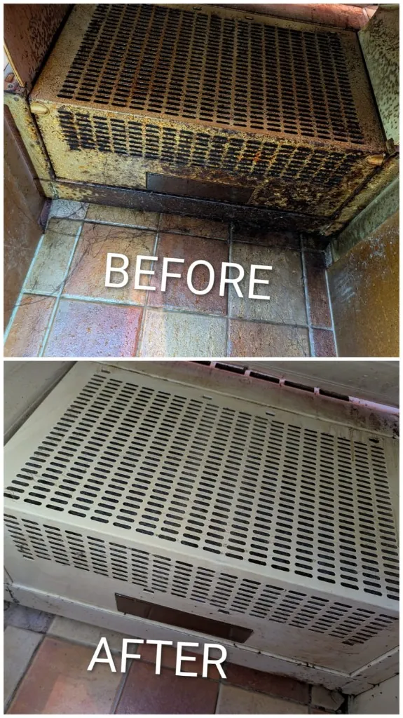 Before and after: Appliance grease removal