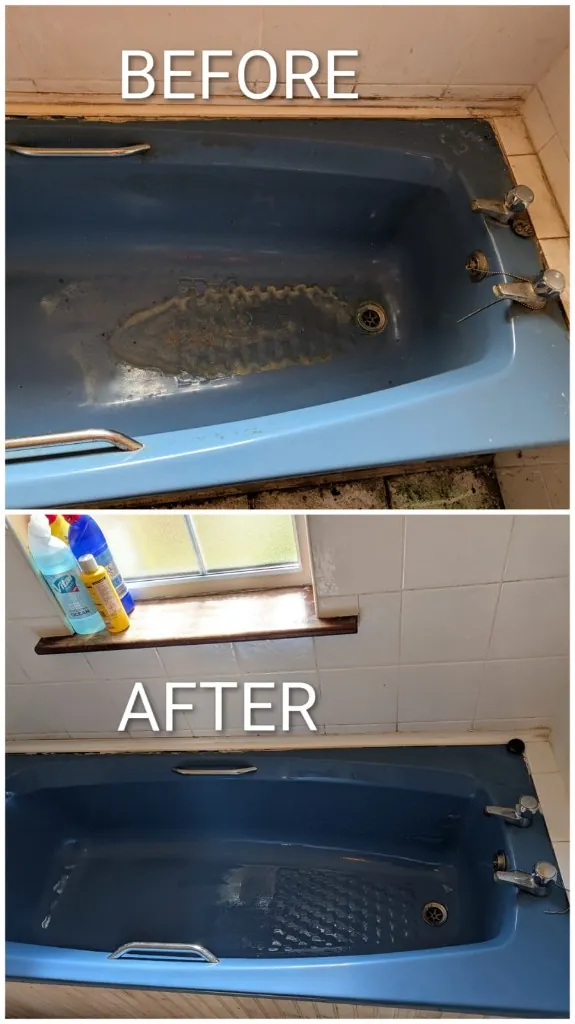 Before and after: Bathtub deep clean